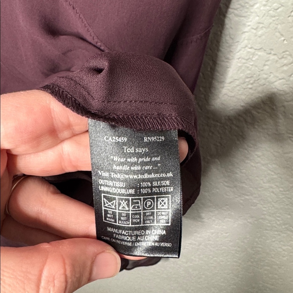 Ted Baker Silk Midi Dress Small Wedding Formal Party Jewel Tone Romantic - Picture 7 of 9